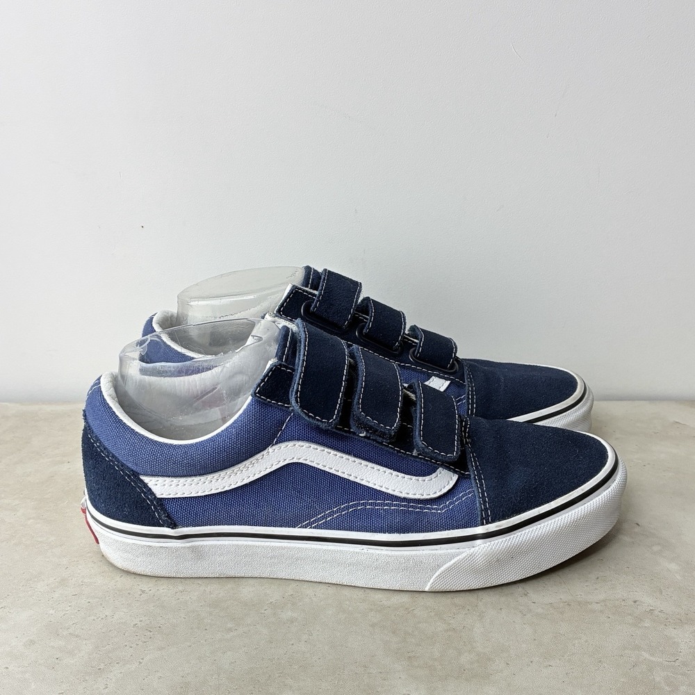 VANS Sneakers Women Size 8 Shoes Blue Suede Canvas Old Skool Easy On No Tie